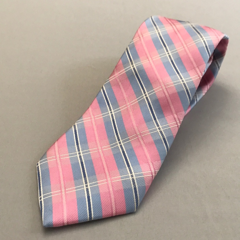 NAUTICA Pink & Blue Silk Tie
